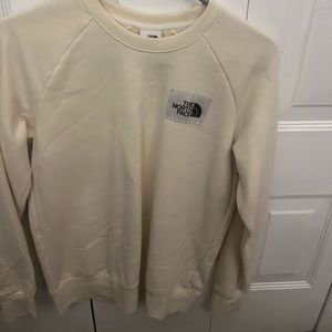 Cream/white north face crew neck